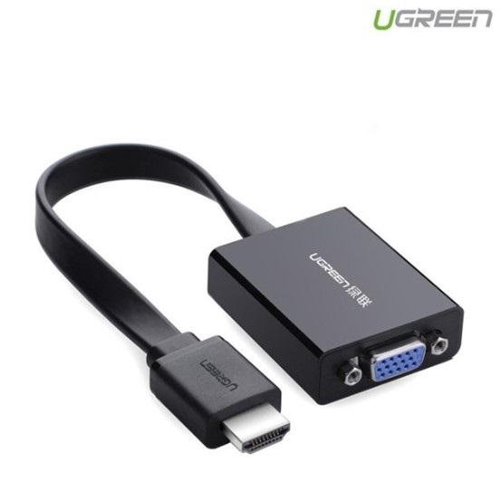 Cáp chuyển đổi HDMI to VGA dẹt có Audio Ugreen 40248 Chính hãng